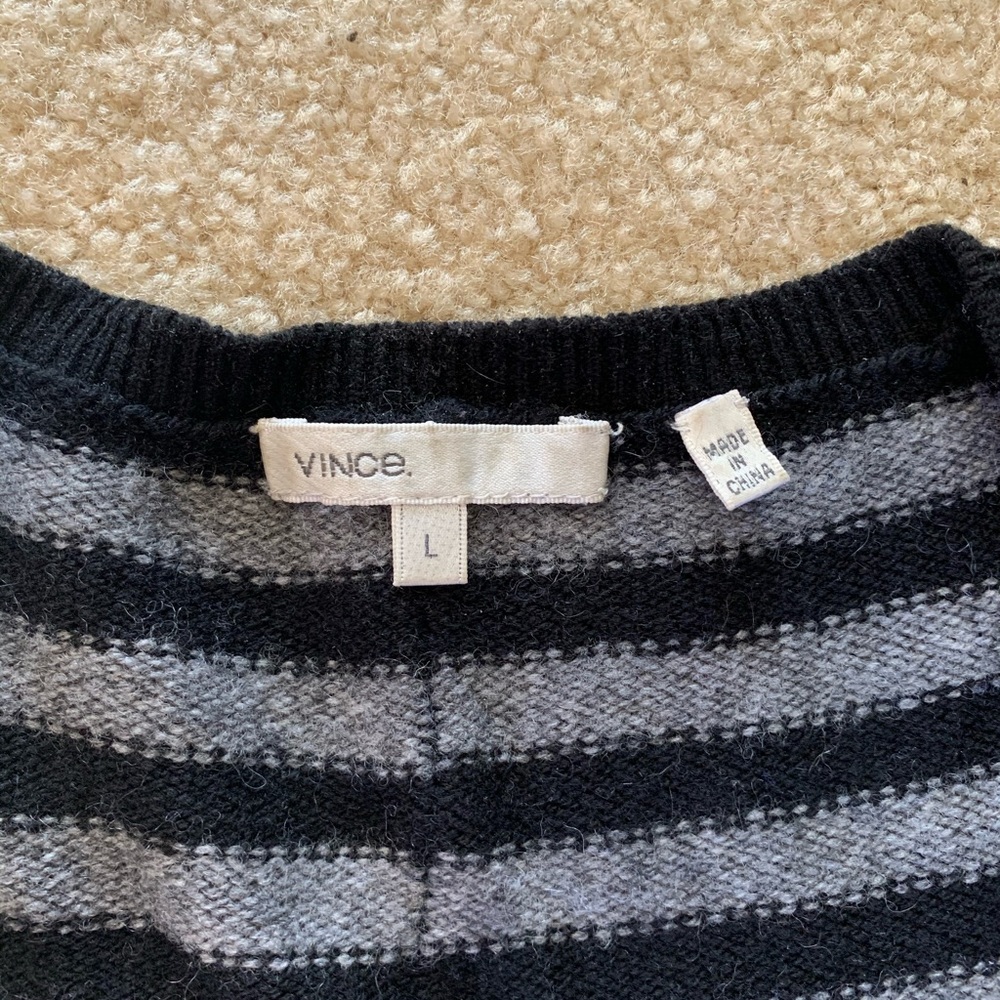 Vince striped cashmere blend sweater